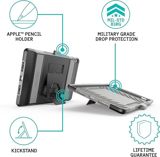 Pelican Voyager Tablet Case for iPad Pro 10.5 Case (Black/Gray)