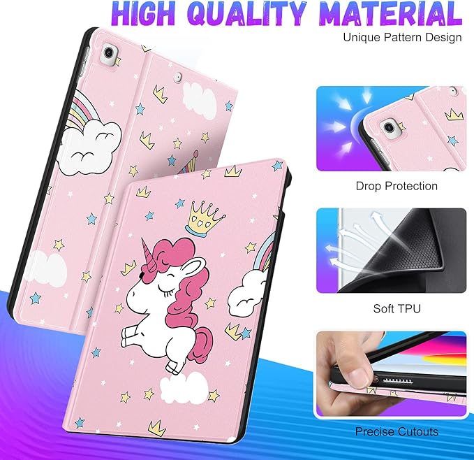 for iPad 9th/8th/7th Generation Case 10.2 Inch Girls Cute Kids Women Folio Smart Cover with Pencil Holder Cartoon Design Girly Kawaii Unique Cases for iPad 7/8/9 Gen A2602 A2270 A2197