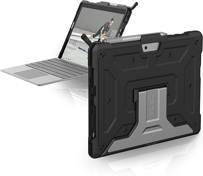 URBAN ARMOR GEAR UAG Designed for Microsoft Surface Go 4/ Surface Go 3 / Surface Go 2 / Surface Go Case 10.5 Metropolis Rugged Aluminum Kickstand Military Drop Tested Protective Cover Black