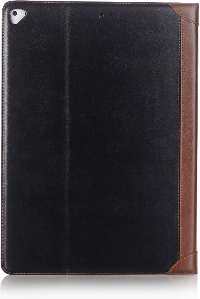 iPad Pro 1st 2nd (12.9 inch) Case DMaos Vintage Book Synthetic Leather Stand Folio Smart Cover Auto Sleep/Wake Business Document Card Holder - Black