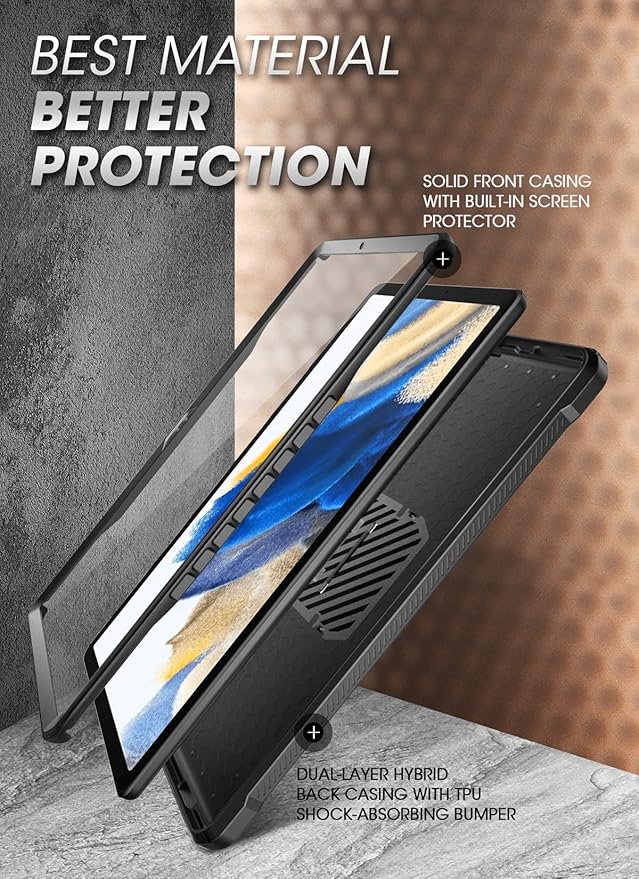 SUPCASE for Galaxy Tab A8 Case with Stand (Unicorn Beetle Pro) [Built-in Screen Protector] Full-Body Rugged Shockproof Heavy Duty Protective Tablet Case for Samsung Galaxy Tab A8 10.5 Inch Black