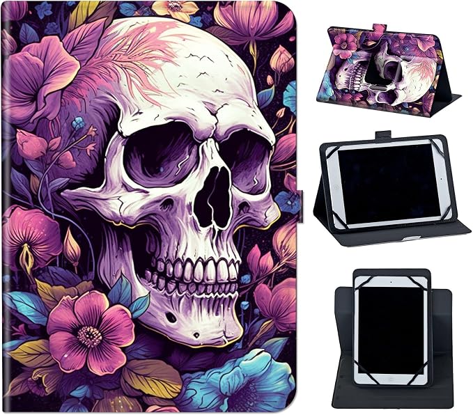 skull Red Flowers