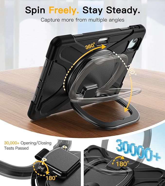 BRAECN for iPad Air 11 Inch Case M4 2026/M3 2025/M2 2024 iPad Air 10.9 5th/4th Gen iPad Pro 11 4th/3rd/2nd/1st Kids Cover with Screen Protector Pencil Holder Shoulder Strap Handle &amp Kickstan