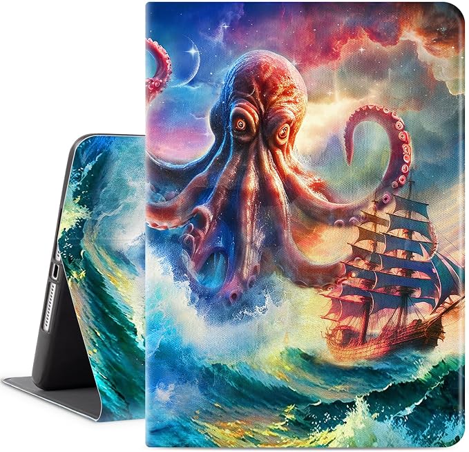 Octopus Monster Sailing Boat Huge Waves