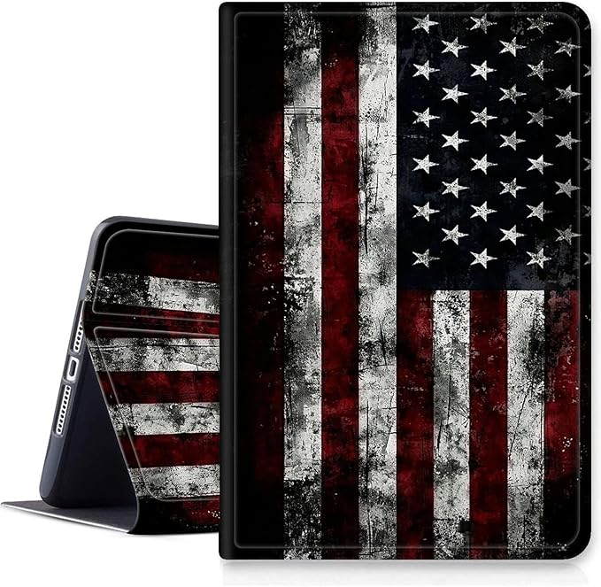 for Fire Hd 10 Tablet Case 11th/13th Generation 2021/2023 ReleaseHybrid Slim Multi-Angles Stand Cover for Kindle Fire HD 10 Plus 11th GenAuto Wake/Sleep-Vintage American Flag