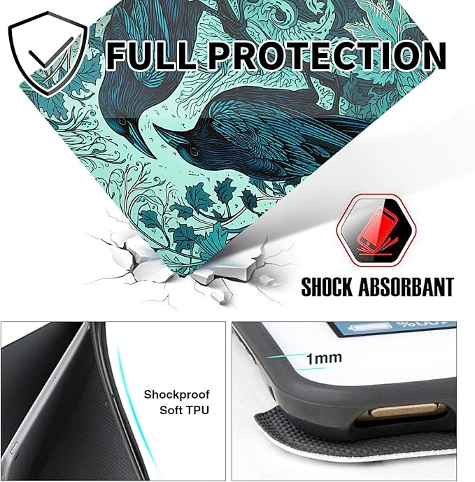 for Fire 7 Inch Tablet (9th/7th/5th Generation 2019/2017/2015 Release) Case with Pen Holder &amp Auto Wake/Sleepd Shockproof Stand Protective Cover for Fire 7 2019 TabletRavens On Branches