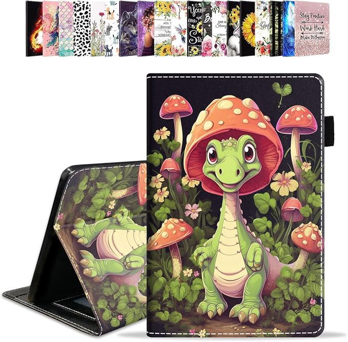 Cute Little Dinosaur and Mushroom