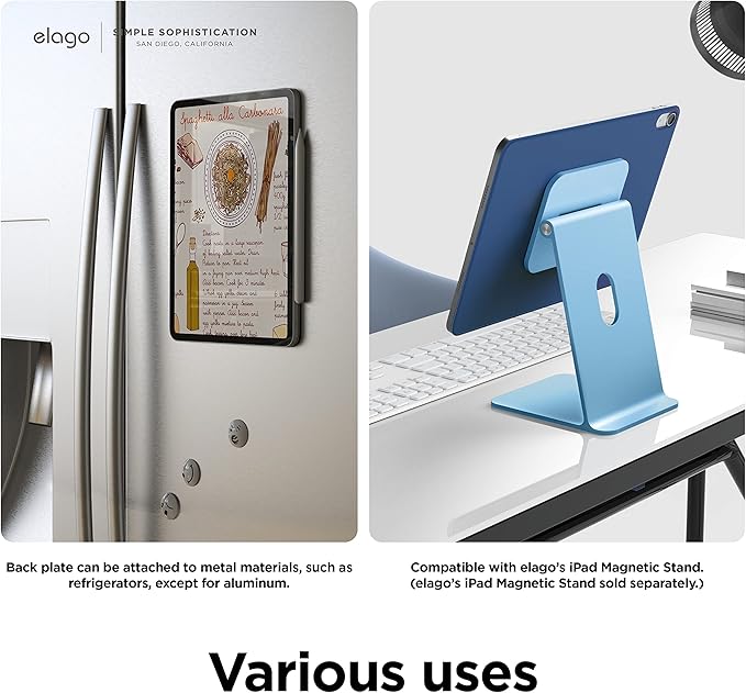 elago Case for iPad A16 10th Generation - iPad Case with Magnetic Attachment to Metal Materials Compatible with elago’s Apple Pencil case (Blue)