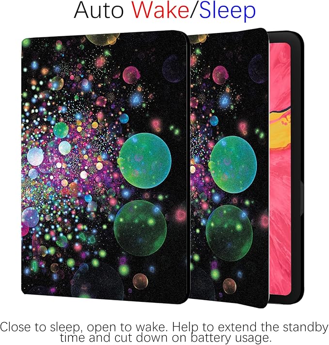 Berkin Arts iPad Air 4th/5th Generation (10.9 Inch) Case 2020/2021 Folio Case Premium Leather Cover Holography Cosmic Colorful Galaxy Theme
