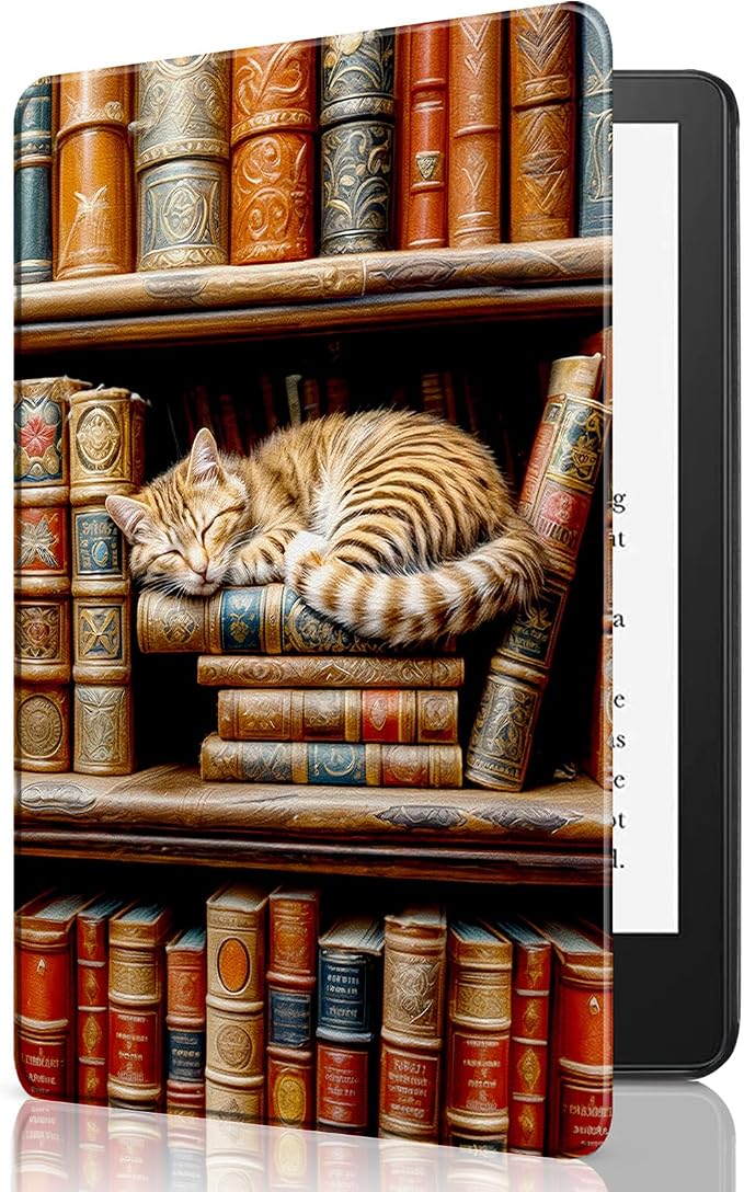 Library Bookshelf Cat