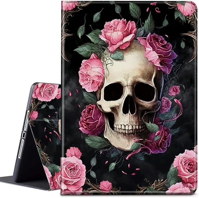 Pink Rose Flower Skull