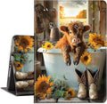 Case for Amazon Kindle Fire HD 10 and Fire HD 10 Plus 10.1 Tablet Case (13th/11th Generation 2023/2021 Release) Slim Fit PU Leather Cover with Auto Sleep/Wake - Sunflower Highland Cow