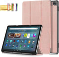 Case for Amazon Fire Max 11 Tablet (13th Generation 2023) Techcircle Slim Lightweight Trifold Stand Magnetic Hard Shell Flip Cover PU Leather Protective Folio Book Cover Rose Gold