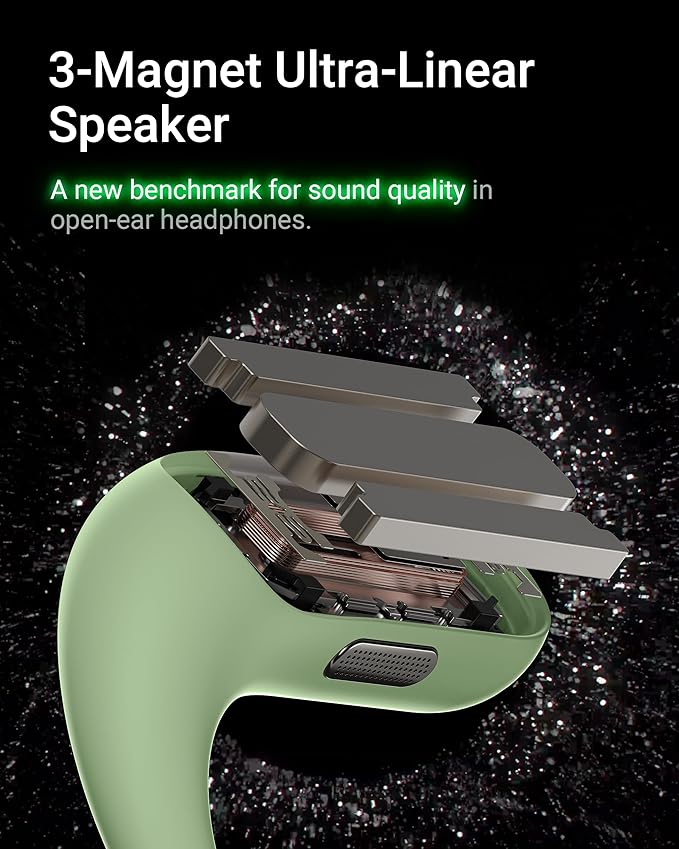 ACEFAST AceFit Pro Open-Ear Headphones Night Safety Mode for Sports Powerful Bass 7.6g Ultra-Comfort Bluetooth 5.4 30H Playtime with Digital Display IP54 Sports Earbuds for Running &amp Workout