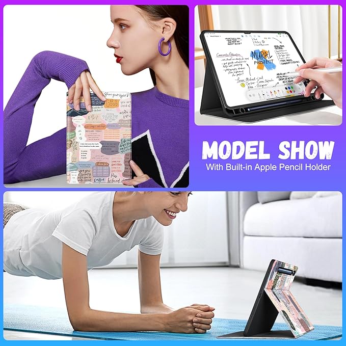 Samsung Galaxy Tab S8/S9 Ultra Case 14.6 Inch 2022/2023 for Women Girls - Folio Cover With Pencil Holder Cute Girly Kawaii Quotes Design Pretty Tablet Cases