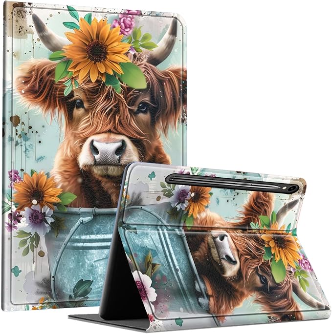 Floral Highland Cow