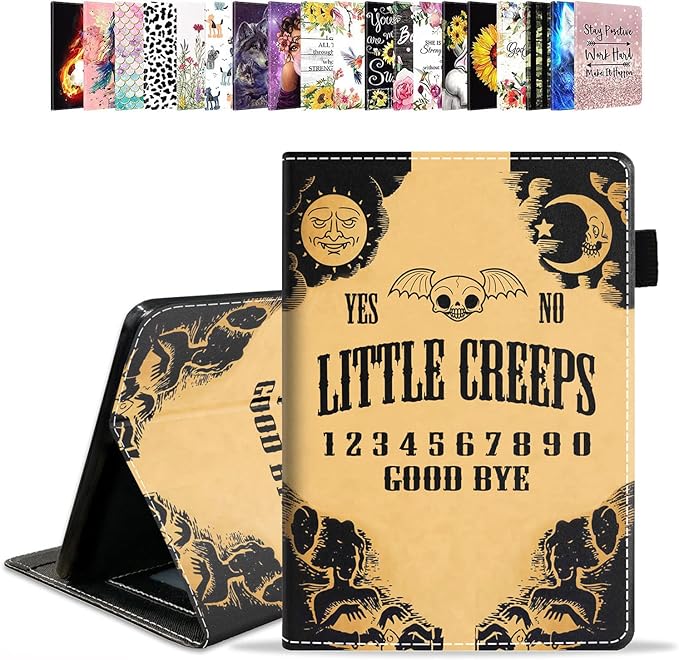 Case for Amazon Kindle Fire HD 10 &amp 10 Plus Tablet 10.1 (13th/11th Generation 2023/2021 Release) - PU Leather Folio Case with Smart Auto Wake/Sleep Ouija Board