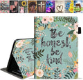Case for Amazon Kindle Fire HD 8 &amp Fire HD 8 Plus Tablet (12th/10th Generation 2022/2020 Release) Premium PU Leather Stand Cover with Smart Auto Wake Floral Quote Be Honest Be Kind