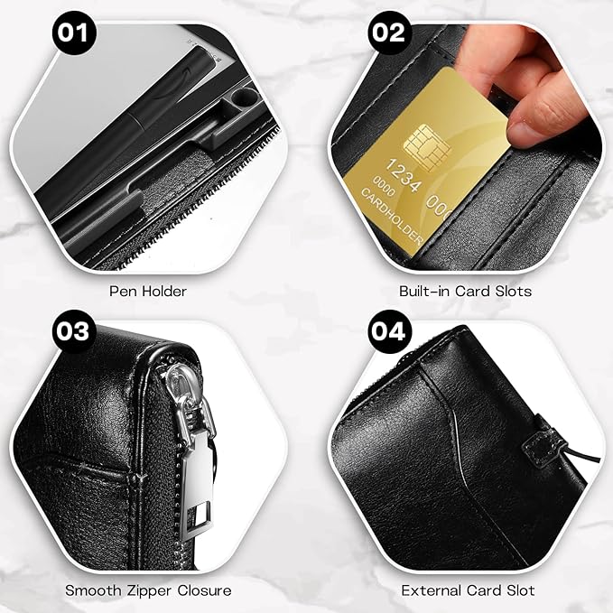 E NET-CASE Case for Kindle Scribe 10.2 inch 2024 &amp 2022 Released - Business Handheld Design Upgraded PU Leather Cover for Kindle Scribe Digital Paper with Zipper &amp Pen Holder (Black)