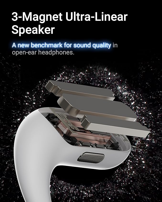 ACEFAST AceFit Pro Open-Ear Headphones Night Safety Mode for Sports Powerful Bass 7.6g Ultra-Comfort Bluetooth 5.4 30H Playtime with Digital Display IP54 Sports Earbuds for Running &amp Workout
