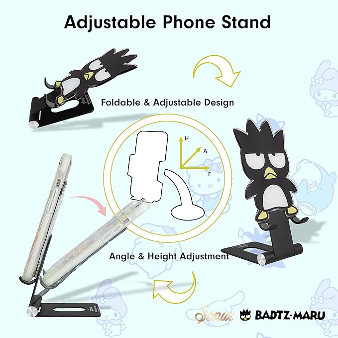 Sonix x Sanrio Character Phone Stand | Adjustable Cell Phone Holder Desk Stand Dock | Badtz Maru