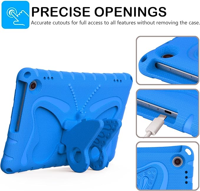 for Kindle Fire Max 11 (2023) Butterfly Wings Kickstand Kids Girl Tablet Case EVA Material Light Weight Shockproof Rugged Heavy Duty Kids Tablet Case for Kindle Fire Max 11 (2023) (Blue)