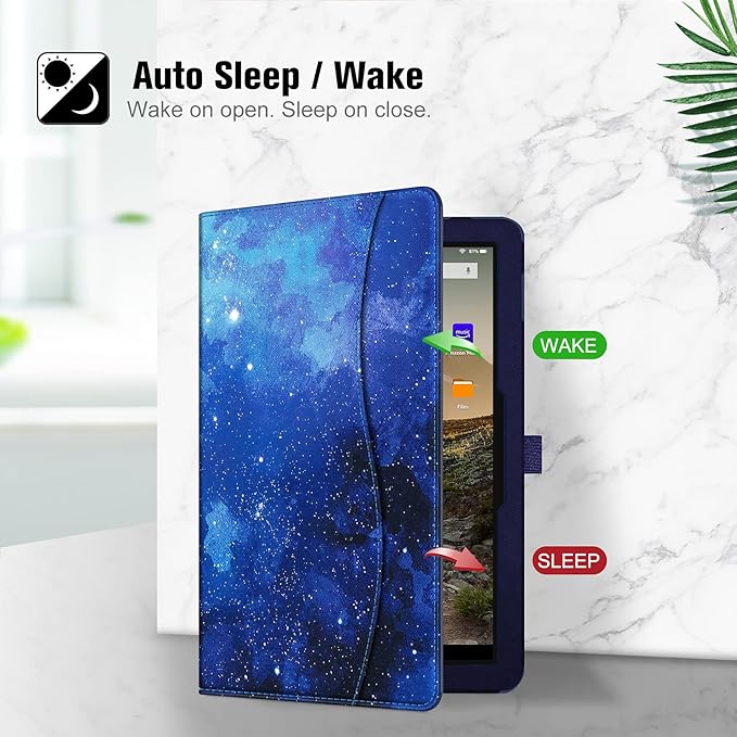 Fintie Case for All-New Amazon Fire HD 10 Tablet (13th/11th Generation 2023/2021 Release) - Multi-Angle Stand Cover with Pocket Auto Wake/Sleep Starry Sky