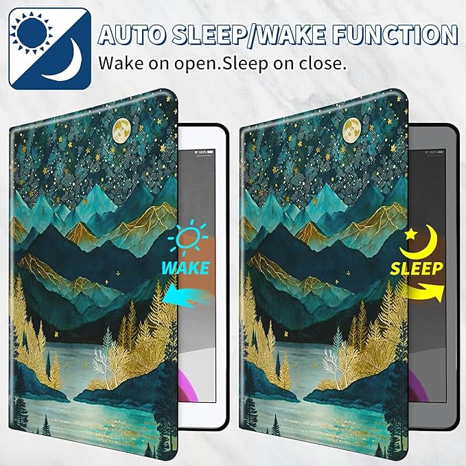 for iPad Pro 11 inch Case 2024 (M4) 360 Rotating Degree Stand Smart Cover with Auto Wake/Sleep Case for iPad Pro 11 inch 5th Generation 2024 Release - Mountains