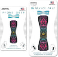 LOVEHANDLE Duo Elastic Strap for Smartphone and Tablet - Boho Design Black Base Grip + XL Grip