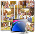 Custom Pictures Personalized Case for Samsung Galaxy Tab S7 FE 12.4 inch(2021) Built-in Pencil Holder Customized Photo Galaxy Tablet Case with Shockproof Protective Cover Clear PC Back Shell