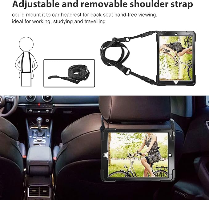 ProCase Rugged Heavy Duty Case for iPad Air 3 10.5 2019/ iPad Pro 10.5 2017 Shockproof Protective Cover with Rotating Kickstand for iPad Air (3rd Gen) 10.5 2019/ iPad Pro 10.5 2018 Black