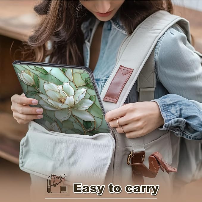 Case for Amazon Fire Max 11 Tablet Case (13th Generation 2023 Release) Multi-Angle Viewing Leather Smart Stand Back Cover with Auto Sleep Wake White Lotus