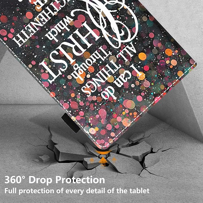 Case for All-New Amazon Fire HD 10 &amp HD 10 Plus Tablet 10.1 (13th/11th Generation 2023/2021 Release) Slim PU Leather Stand Cover with Auto Wake/Sleep Bible Verse Phil 4:13