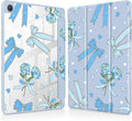 Tuiklol for Samsung Galaxy Tab A9+ Tablet 11” / A9+ Plus 2024 2023Buit-in S-Pen Holder with Clear Protective Cover Transparent Back Shell Auto Wake/Sleep Samsung Tab A9 Plus CoverBow &amp Rose Blue