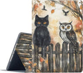 Case for Samsung Galaxy Tab A11/A9 8.7-Inch 2025/2023Adjustable Stand Auto Wake/Sleep Function Full Body Protection Cover - Black Cat Owl Halloween