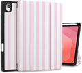 DONGKE Case for Samsung Galaxy Tab S11 5G 11 2025 Model (SM-X730/X736B) Slim Lightweight Trifold Stand Cover with S Pen Holder Auto Sleep/Wake Soft TPU Shockproof Back Pink Stripes