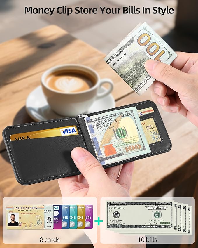 ExtreLife for MagSafe Wallet with Money Clip Stronger Magnetic Wallet for iPhone 17/16/15/14/13/12 Series RFID Blocking for iPhone Wallet with Stand ID Window &amp 8 Card Holder