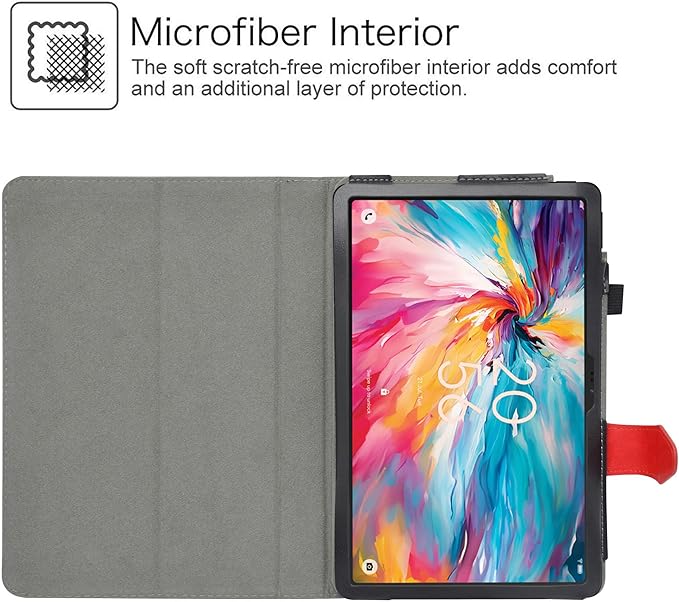 for TCL TAB 10 NXTPAPER 5G Case 9199S Premium Vegan PU Leather with Detachable Keyboard Stand Cover for TCL TAB 10 NXTPAPER 5G 10.4 Tablet Case 9199SRed