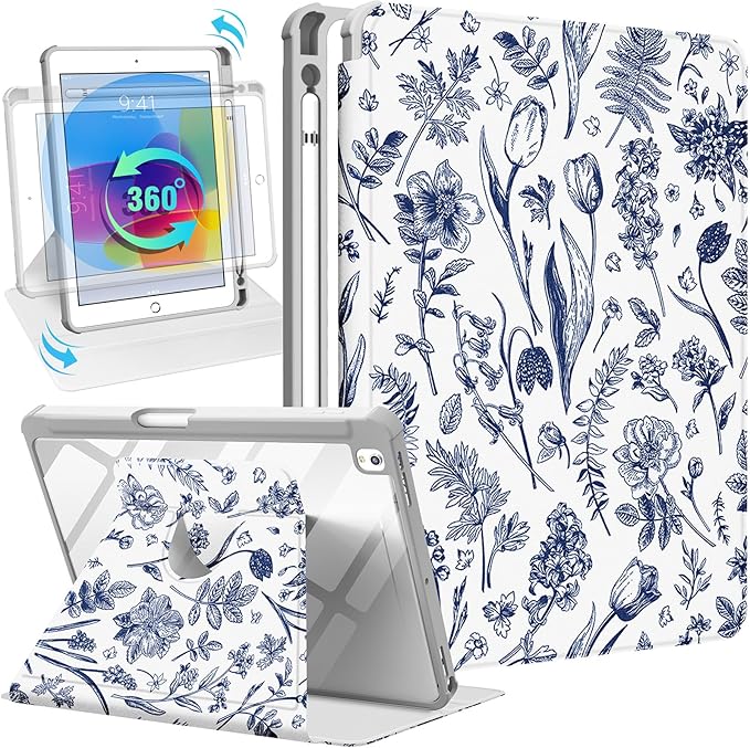 4-for iPad 789-Blue Sketch Tulips
