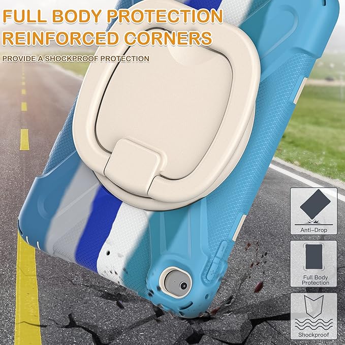 BRAECN Case for iPad mini 5 &amp iPad mini 4 Full-Body Shockproof Protective Cover with Kickstand Pencil Holder Rotatable Hand GripShoulder Strap for iPad mini 5th/4th Generation 7.9” Colorful B