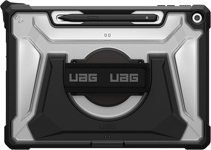 URBAN ARMOR GEAR UAG Designed for Microsoft Surface Pro 1st Edition 12 Case - Rugged Protective Cover with Multi-Angle Built-in Kickstand Pen Holder Hand Strap &amp Shoulder Strap Plasma Ice/Black