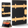 iPad Case for iPad Pro 13 Inch (M5/M4) 2025/2024Leather Folio Cover with Pencil HolderAuto Wake/Sleep Adjustable StandDetachable Magnetic Closure Protection Case-Multiple Straps Black