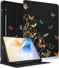 for Samsung Galaxy Tab S8/S9 Case 14.6 Inch 2022/2023 Women/Folio Cover with Pencil Holder Cute Kawaii Butterfly Design Pretty Tablet Cases