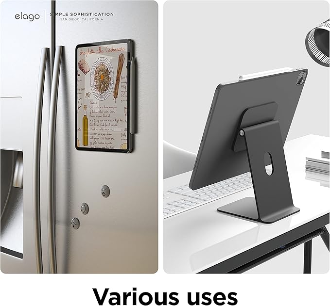 elago Case for iPad Pro 11 inch 4th 3rd 2nd Generation - iPad Case with Magnetic Attachment to Metal Materials Compatible with Apple iPad Pencil and elago’s Pencil case (Dark Grey)