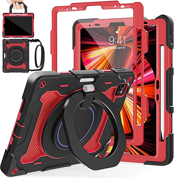 ROISKIN for iPad Air 11 inch M4/M3/M2 Case iPad Pro 11 inch 4th/3rd/2nd/1st GenerationiPad Air 5th/4th 10.9 inch CaseHeavy Duty Shockproof with 360 Stand Handle Shoulder Strap Pen Holder for Kids