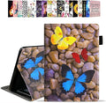 Case for All-New Amazon Kindle Fire 7 Tablet (7 12th Generation 2022 Release) Latest Model - PU Leather Folio Case with Smart Auto Wake/Sleep Cobblestone and Butterfly