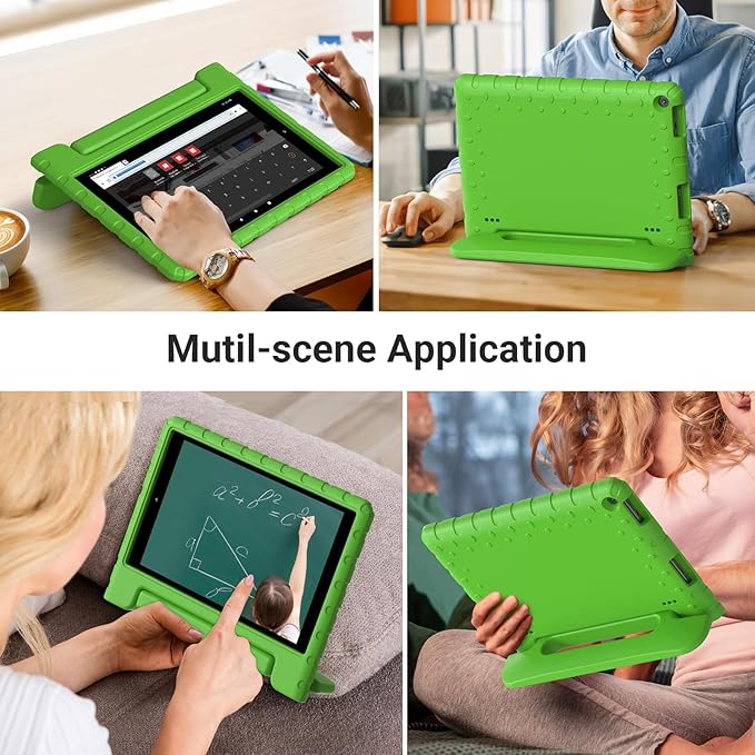 for Amazon Fire hd 10 Tablet case Kids 5th/7th/9th Generation 2015/2017/2019 Released Shockproof Protective Cover NOT Compatible with Kindle Fire HD 10 or 10 Plus 13th/11th Generation Green