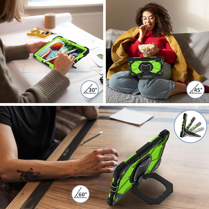 Shoulder Strap Tablet Case for Huawei MatePad 11.5 2024/2023Heavy Duty Shockproof Protective Cover with Kickstand Handle Shoulder Strap for Kids Women Man Black Yellow Green