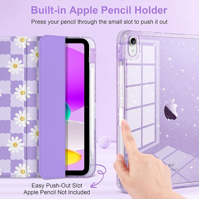 Cool Flower & Purple Checkerboard