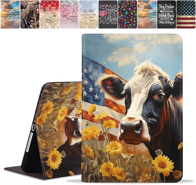 American Flag Cow and Sunflower